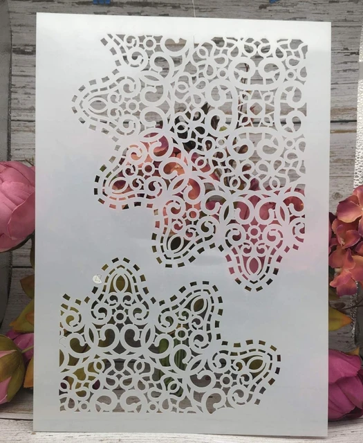 4pcs / set A4 Window flower lace Stencils Painting Coloring Embossing  Scrapbook Album Decorative Template - AliExpress