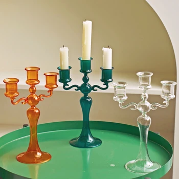 3 Heads Candle Holders Candlestick for Home Decoration Holiday Candle Stick Wedding Christmas Candle Holder Centerpieces