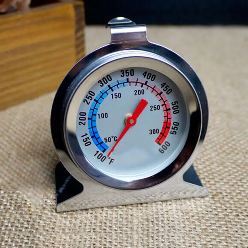 300°C Stainless Steel Oven Thermometer Mini Dial Stand Up Temperature