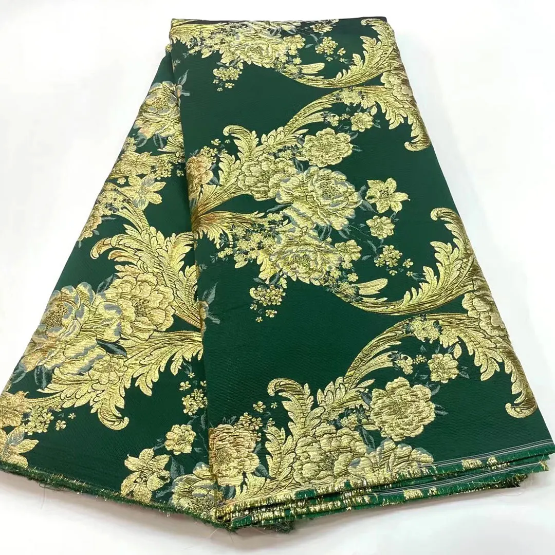 

Doublecolor Latest Design Nigerian Brocade Jacquard Lace Fabric 2022 High Quality African French Lace Fabric For Party VMJ5369
