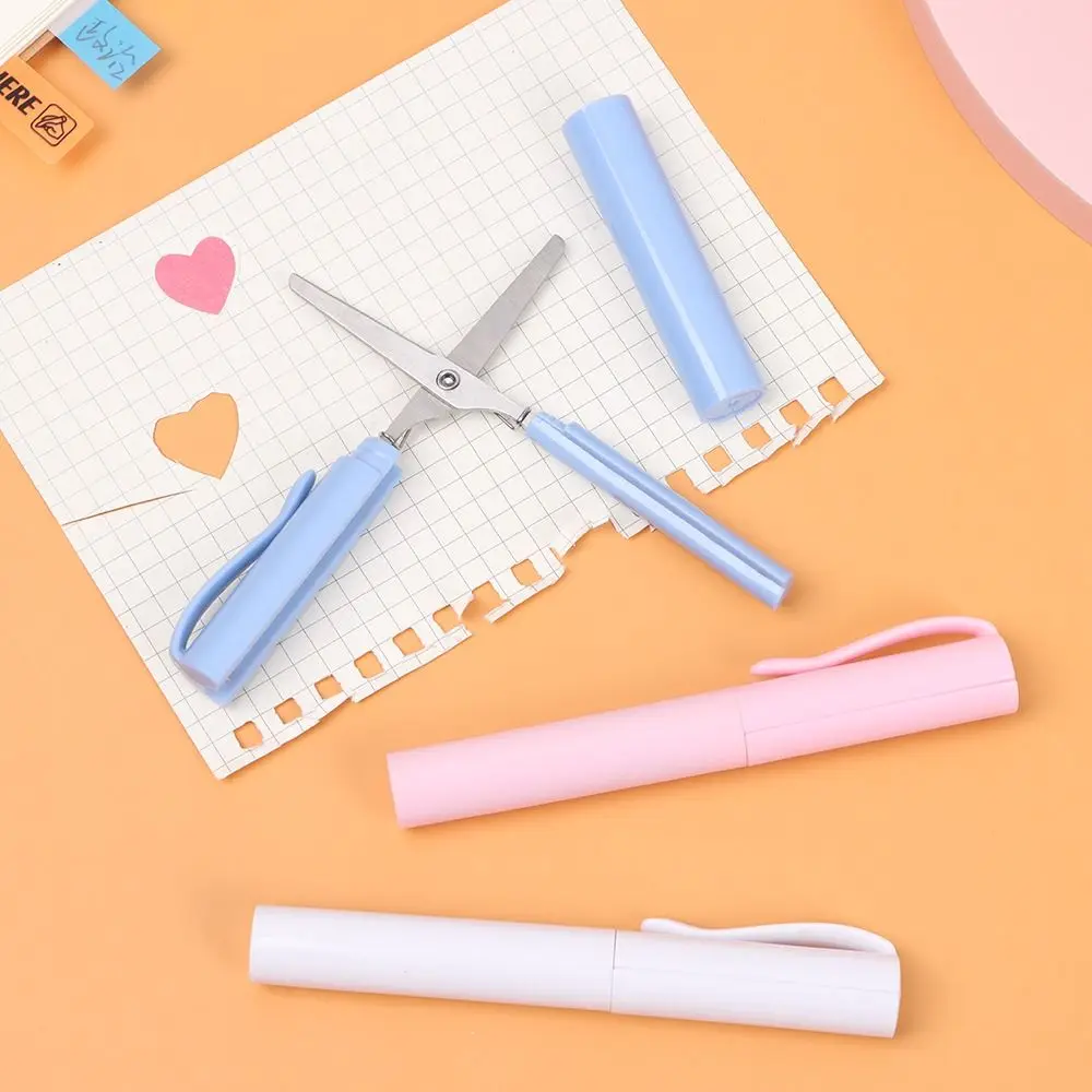 

Children Paper-Cutting Stationary School Student Safe Folding Scissor Pen Shape Scissor Handwork Art Tools Handcraft Scissor