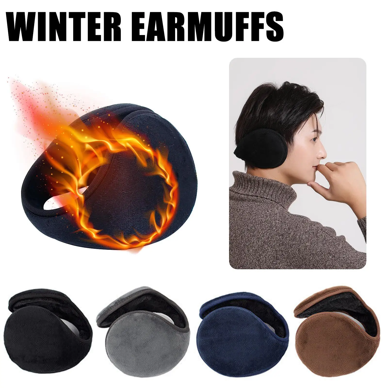 

Warm Thicken Velvet Earmuffs Winter Outdoor Cycling Muffs Rabbit Cover Fur Ear Cycling Men Fleece Soft Plush Women Protecto F7X2