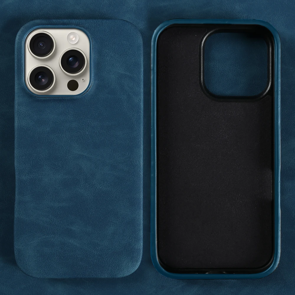 Luxurious Leather Phone Case - Skin Feel, Shockproof, Solid Color Back Cover
