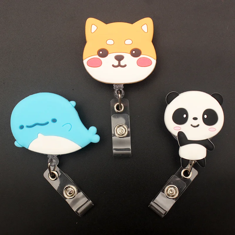 Cartoon Animal Style Retractable Badge Reel Nurse Doctor Card Holder Office Hospital Supplies Boy Girl Name Card badge holder retractable badge reel retractable id lanyard retractable id tag badge holder keychain