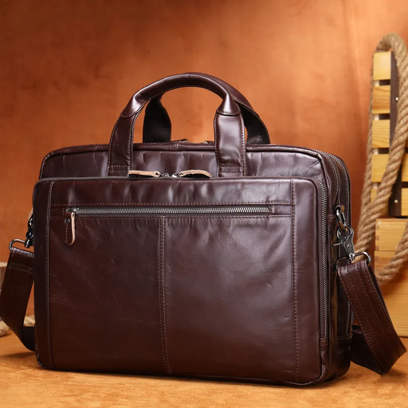 Men's Genuine Leather Executive Briefcase  Genuine Leather Men's Executive  Bag - 15 - Aliexpress