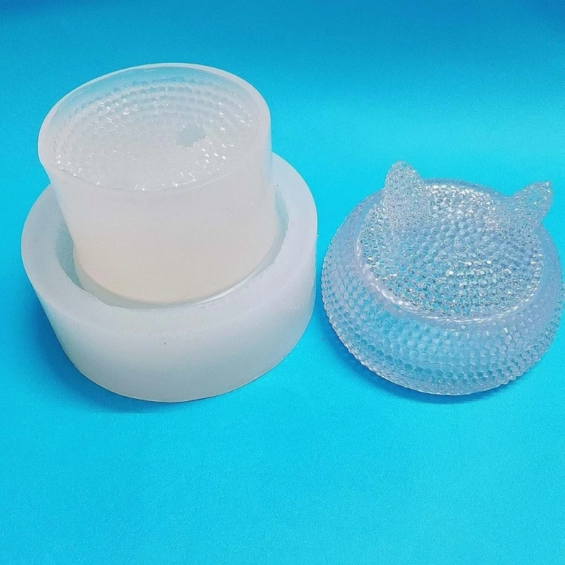 Jar Resin Molds Silicone Storage Container with Lid Mold Rabbit Storage Box Mold