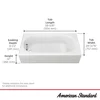 Princeton PRO 60 x 30-Inch Alcove Bathtub Left-Hand Drain White Durable Scratch-Stain Resistant Slip-Resistant Comfortable 6