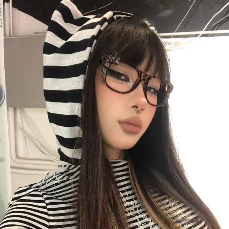 Sweet Girl Brillengestell mit Leopardenmuster, niedliche Cat-Eye-Brille, modische Retro-Brille für Damen, schwarzer Brillenrahmen, Cosplay-Dekoration – Detail 15