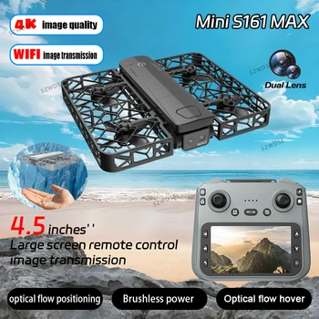 2025 NUOVO S161 MAX MIni Drone Cam 4K HD Professionale Doppia Fotocamera Schermo da 4,5 pollici UAV Con schermo Motore brushless Quadcopter Droni