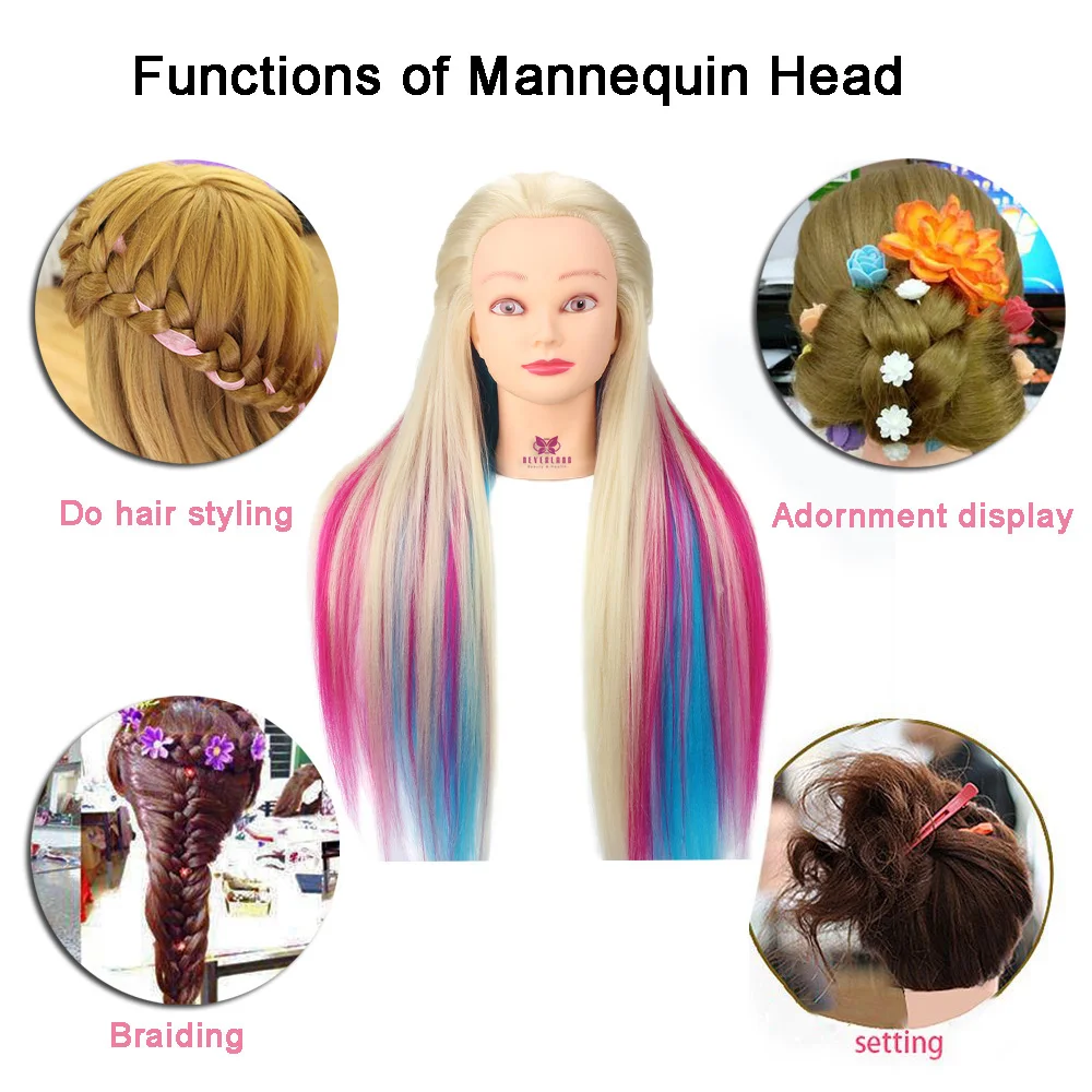 Buy FRCOLOR Set Hairdressing Practice Head Training Head Stand