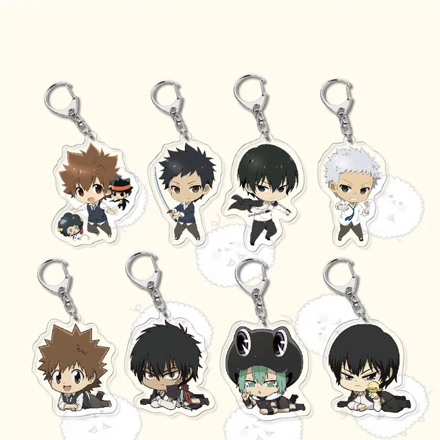 1 Pcs Cute Anime Katekyo Hitman Reborn Cosplay Keychains Sawada Tsunayoshi  Figures Acrylic Pendant Keyrings Bag Charm Gift Toys