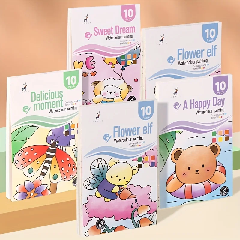 Watercolor Painting Book with 1 Book 1 pen Water Powder Graffiti Drawing Self-contained Paint Picture Coloring Painting Paper - 5