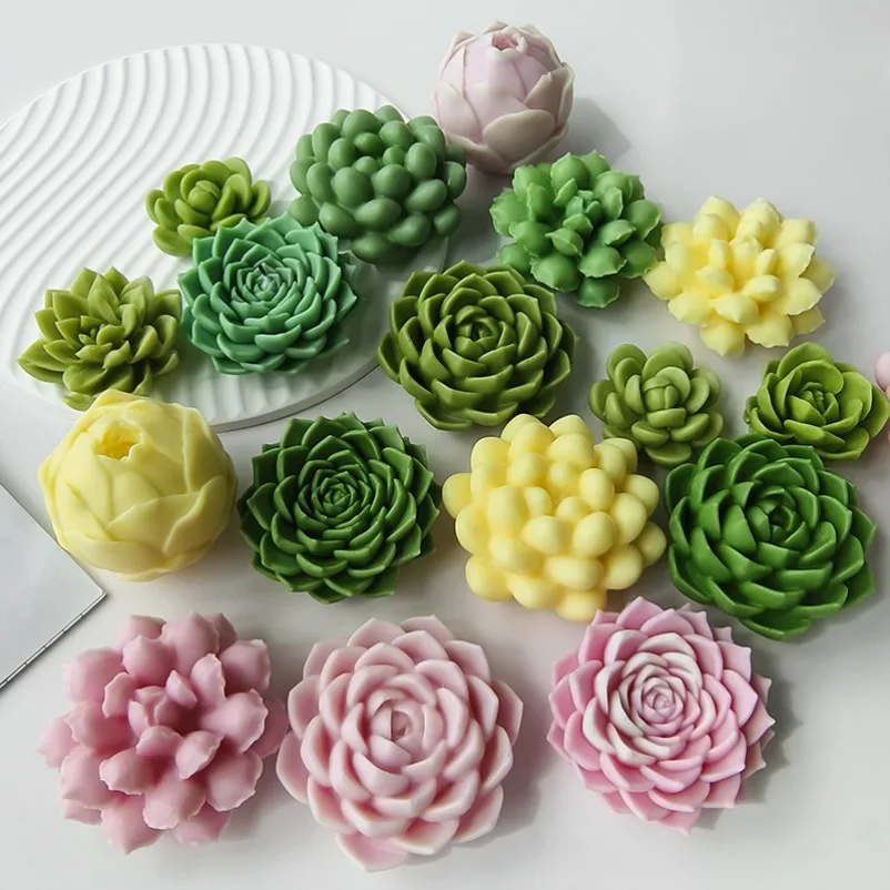 Large Succulent Candle Silicone Mold