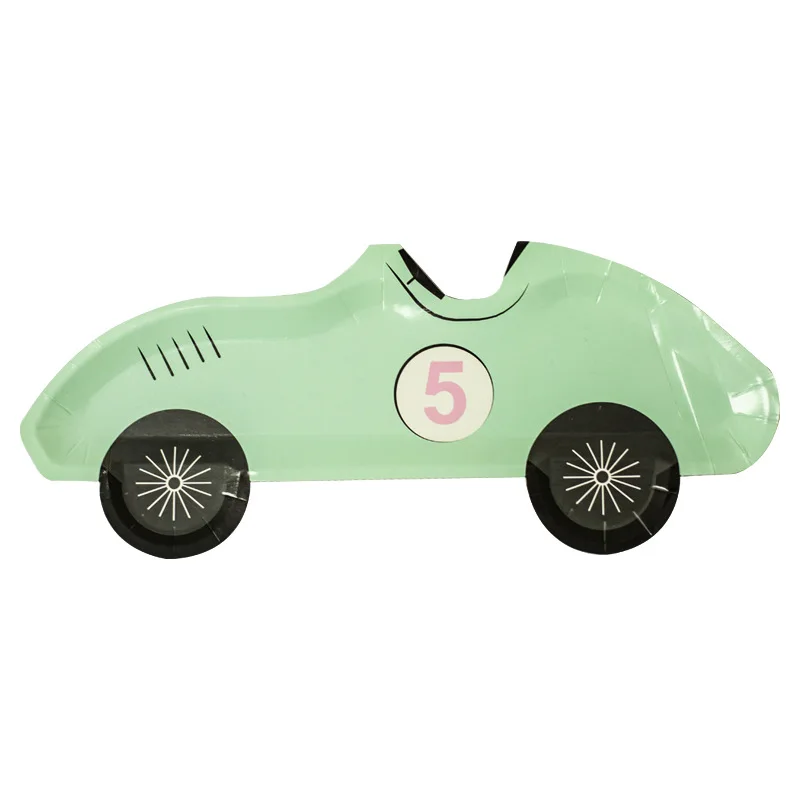 Racing Car Disposable Tableware Set - Boys Birthday Party Supplies – Cartoon Car Shaped Plates & Décor
