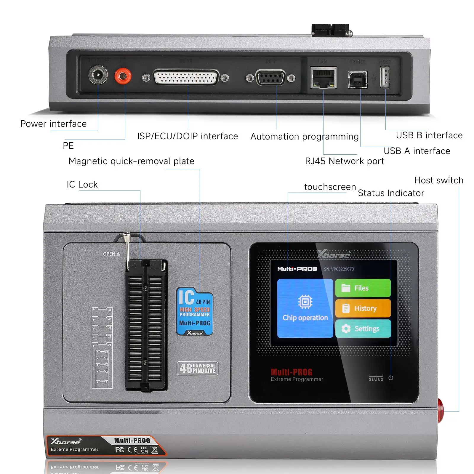 Xhorse ECU Programming Tool MultiProg ECU Gearbox Programmer Support Read/Write/Clone Update