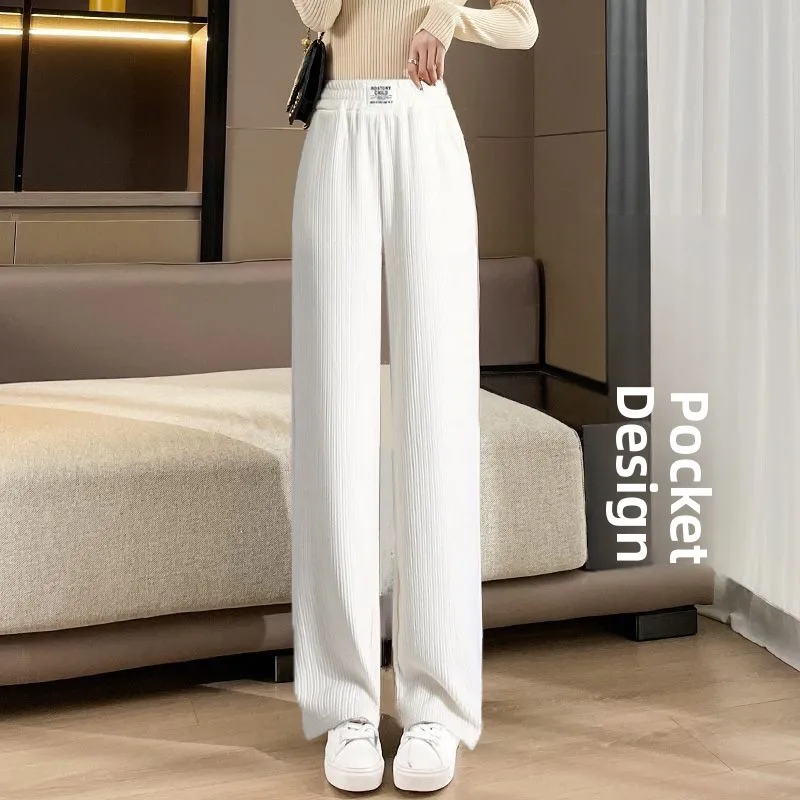 Wide-leg waistband white [without velvet]