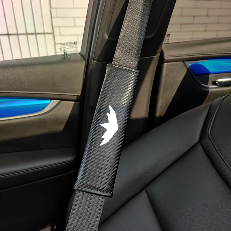 2PCS Carbon Fiber Car Seat Belt Cover Pads For CHATENET CH26 GT CH26 CH28 CH30 CH32 CH39 CH40 CH44 CH46 GT Media Car Accessories