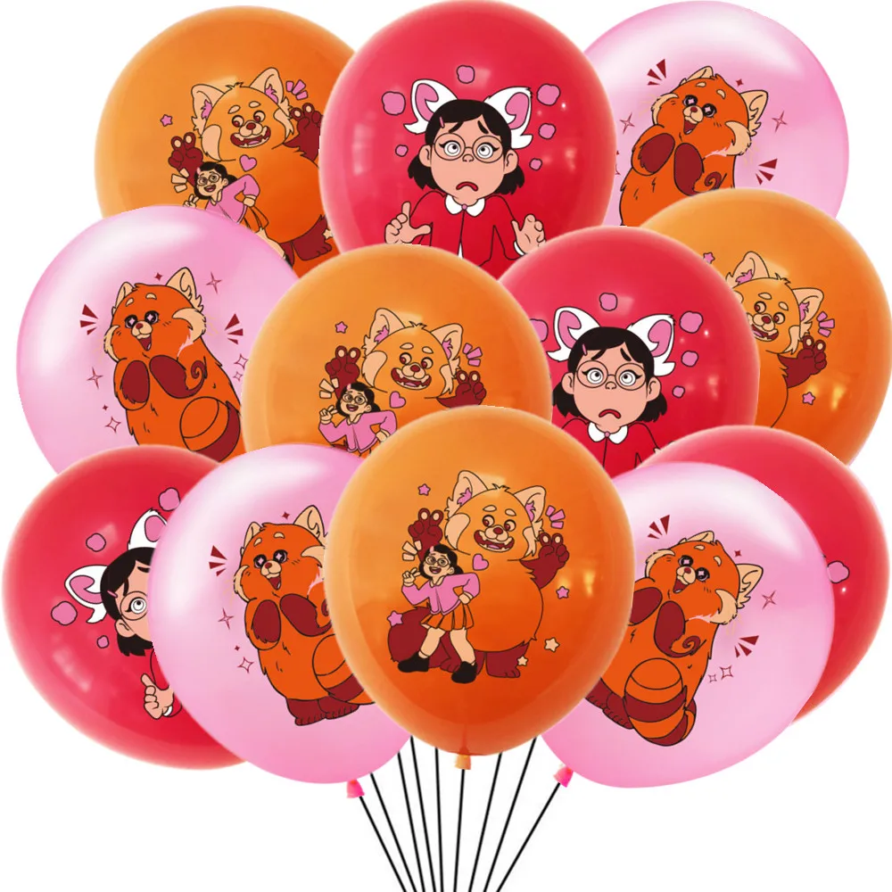 

12pcs 12inch Disney Turning Red Latex Balloons Cartoon Party Supplies Birthday Party Decorations For Kids Baby Shower Air Globos