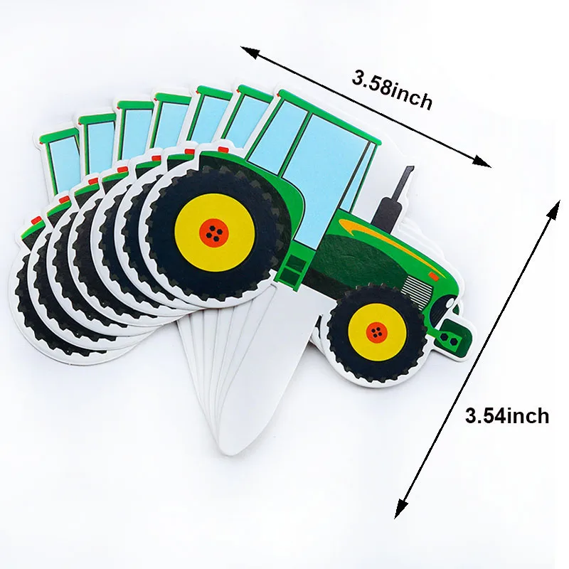 Cake Toppers Cupcake Supplies Birthday Party Supplies Green Tractor Cake Topper Baby Shower
