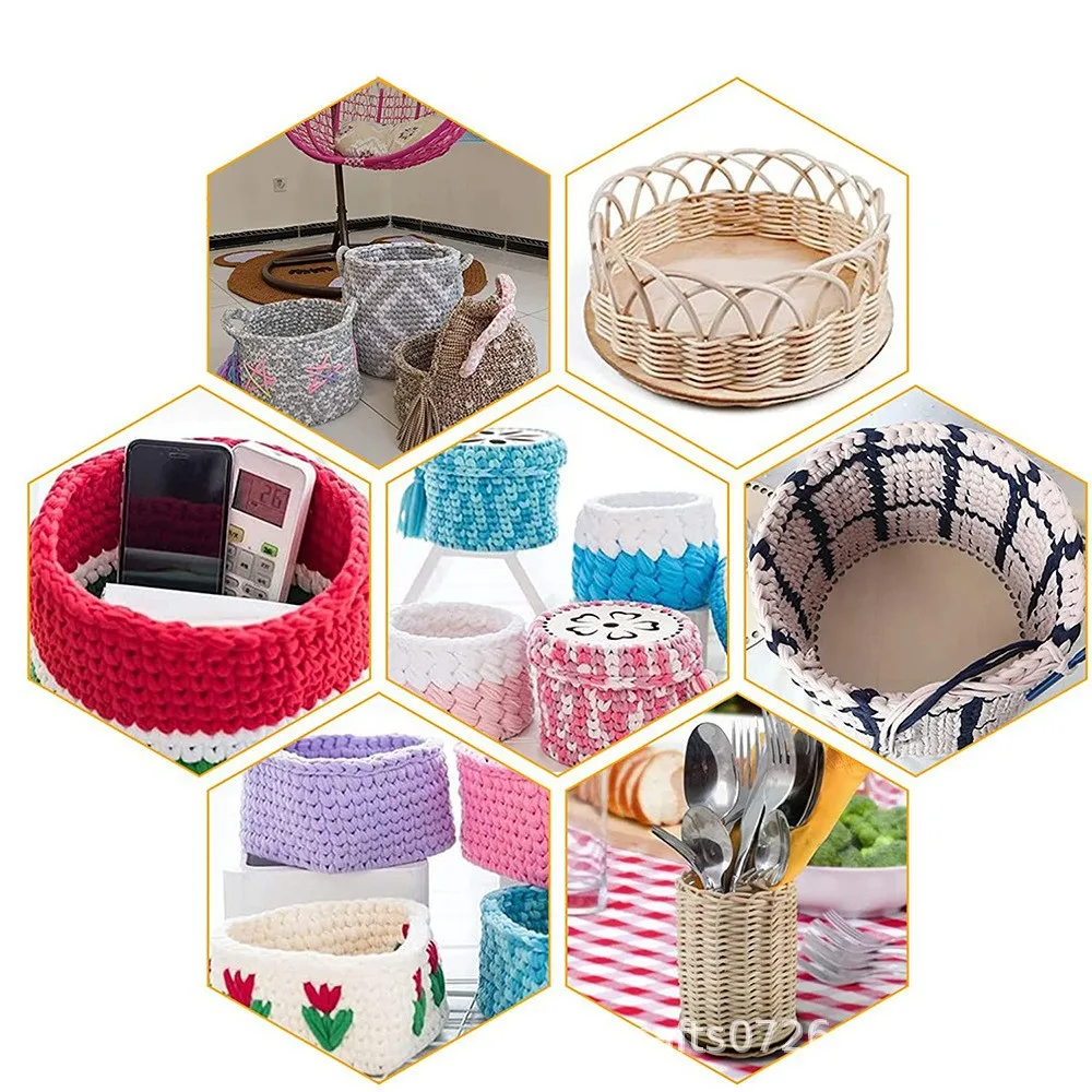 Wooden Base Crochet Basket 10/15/30 cm Circular Blank For DIY