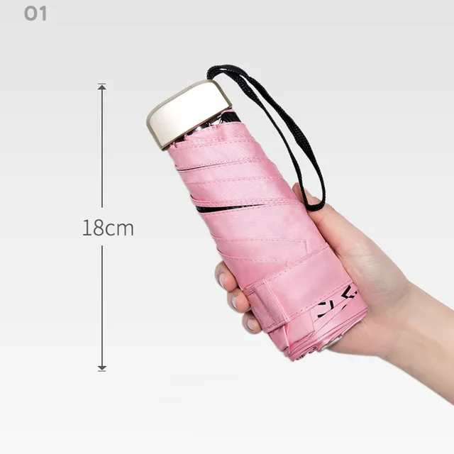 Telefonméret Mini Zseb Női Esernyő Férfi Ultra Könnyű Eső Nap Lányok Ultrica Anti Ultrikus Hordozható Parasol - Image 5