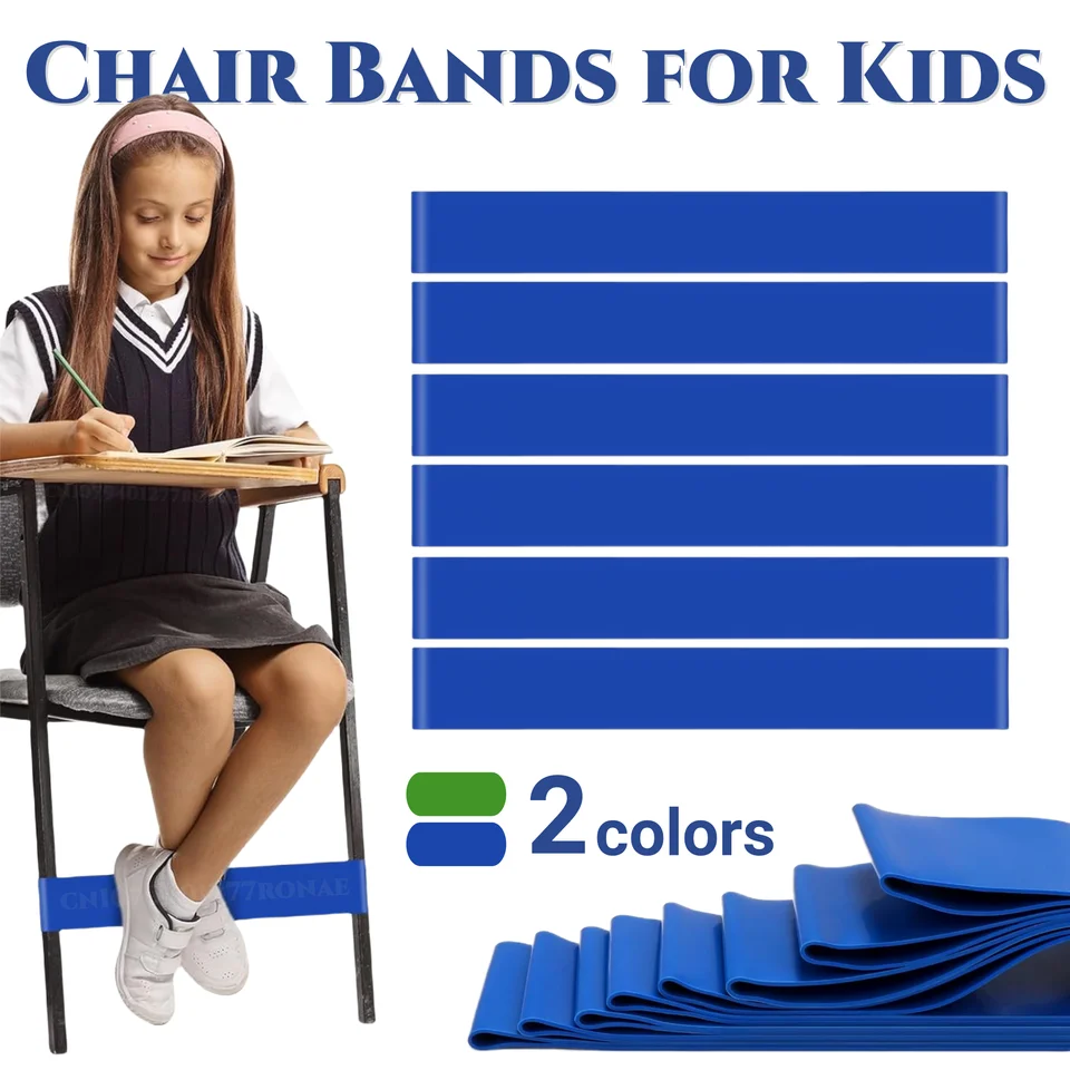 12/20 pezzi fasce per sedie elastiche fasce per sedie da classe cinghie per scrivania fasce per sedie colorate per bambini con piedi agati ADHD  15
