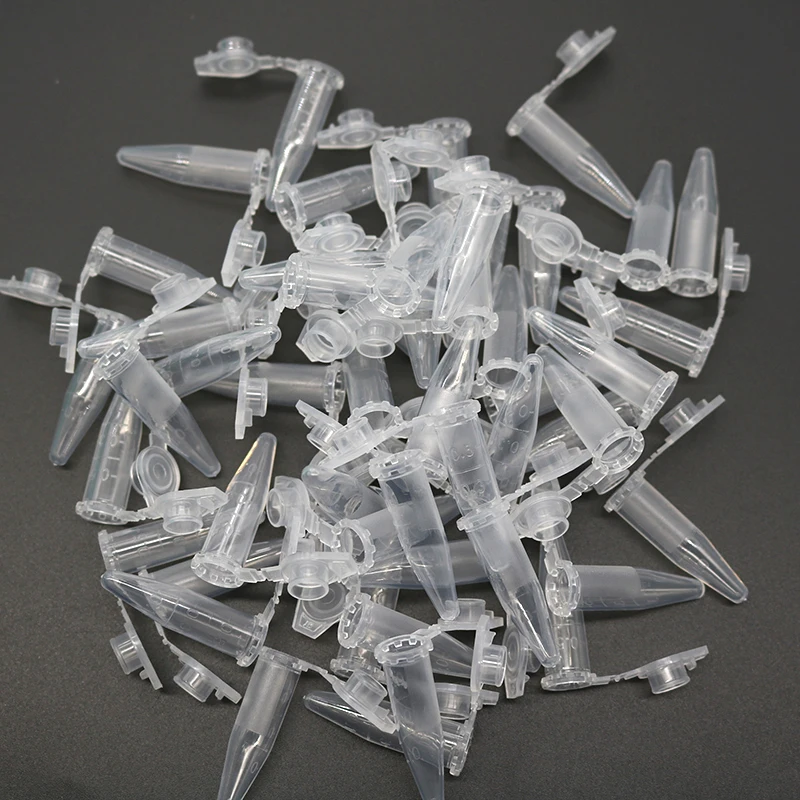 50 Pcs / 0.5ml Modern Laboratory Transparent Ultra-fine Plastic Centrifuge Test Tube Container Lid Laboratory Supplies plastic test tubes,centrifuge tube