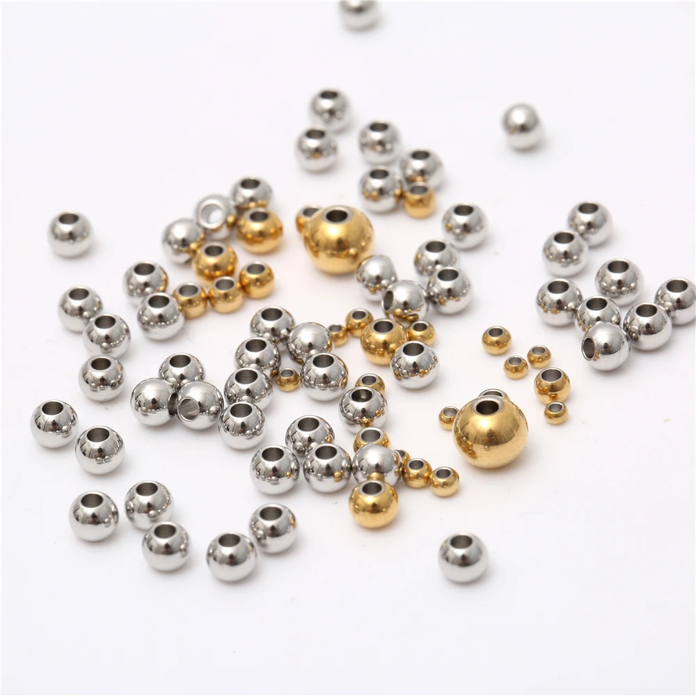 Spacer Beads Steel Beads Stainless Steel Beads Loose Beads Beads For Jewelry Making 30-100Pcs/Lot