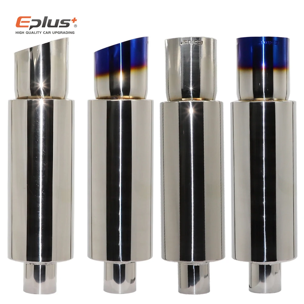Exhaust Muffler Tip Exhaust Trim Pipe Exhaust Pipe Muffler EPLUS Car Exhaust Straight Pipe Muffler Tail Pipe Universal Stainless Steel Interface 51 63 76MM Exhaust System End