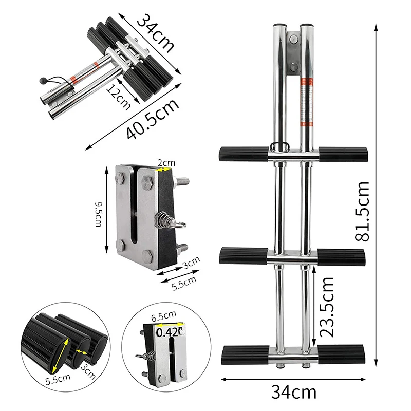 

316 нержавеющая сталь яхта скоростная лодка телескопическая лестница морская Скрытая Складная запусковая лестница морское оборудование аксессуары