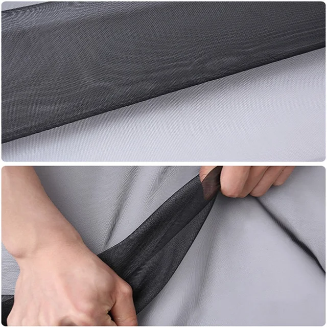 Black mosquito proof zipper screen window, self installing non perforated mesh, invisible mosquito proof，Invisible mosquito net 4