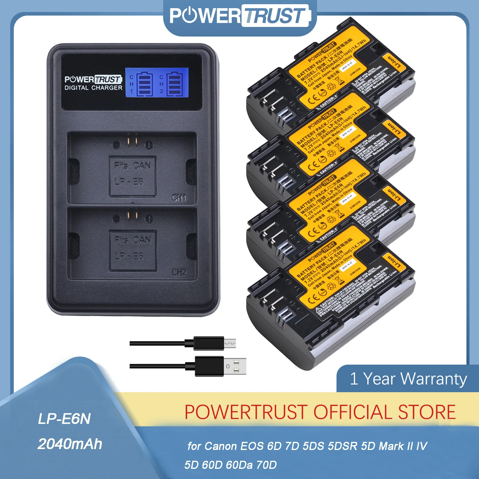 Lp-E6 Lpe6 Lp-E6N Batteria Giappone Di Cellulare + Lcd Usb Caricabatteria Per Canon Eos 5D Mark Ii, Ds Mark Iii, 5D Mark Iv, 5Ds, 5Ds R, 6D, 7D, 7D