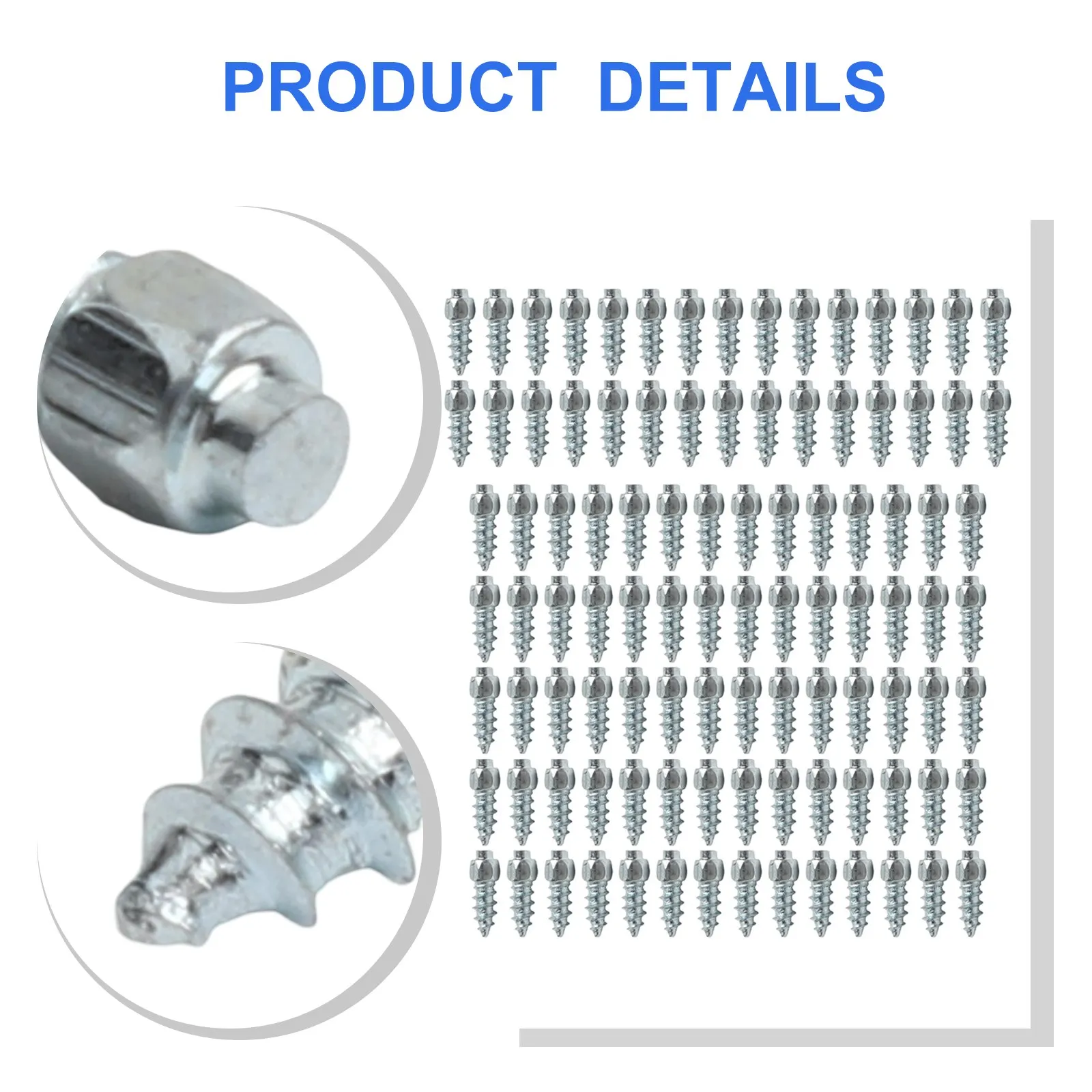 ATV Tire Studs Snow Tire Studs 4x12 Mm Size Aluminum Material Easy Installation High Reliability Winter Driving