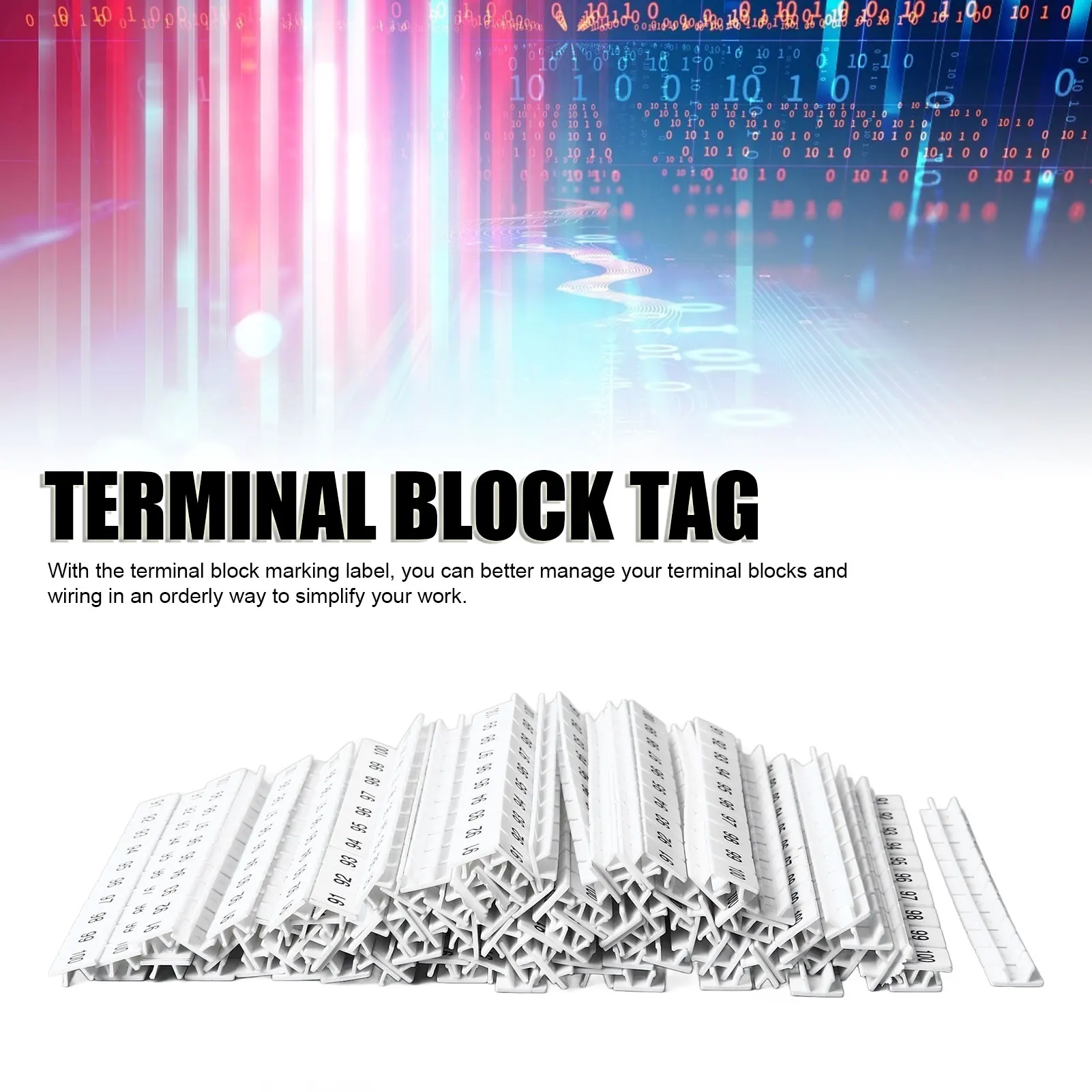 Terminal Block Marking Label 91‑100 Nylon Easy Cutting Marker Bar Strip ...