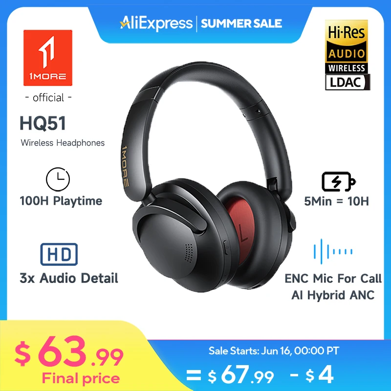 1MORE SonoFlow Pro Bluetooth Headphones Wireless Headsets Hi-Res ANC flash-sale penetration items electronics 1