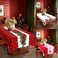Christmas Tablecloth Merry Chirstmas Decoration For Home 2024 Xmas Snowflake Table Cloth Navidad Noel Notal New Year 2025 Dec 3