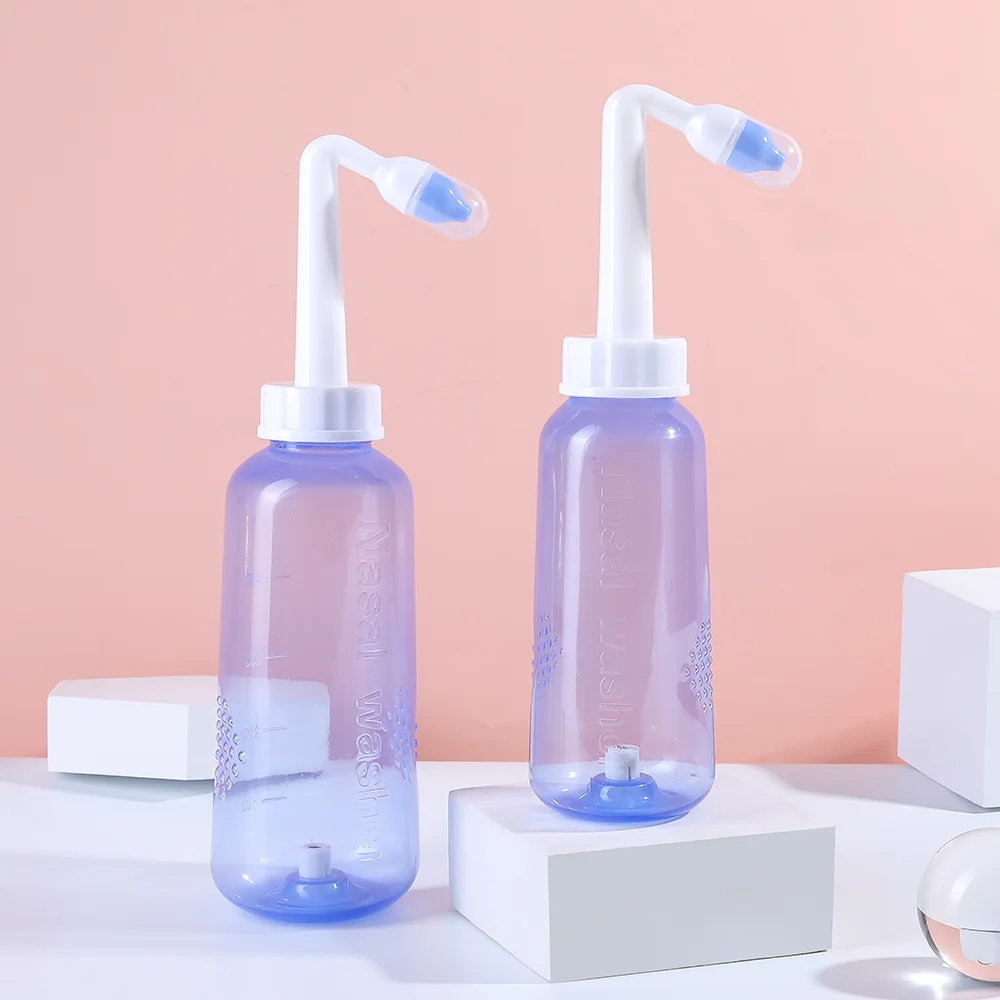 300/500ML Nasal Irrigator Neti Pot Nasal Wash Cleaner Manual Valve