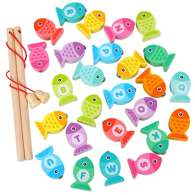 Montessori Educational Wooden Toys Children Busy Board Math Fishing Children's Wooden Preschool Montessori Toy Counting Geometry 3