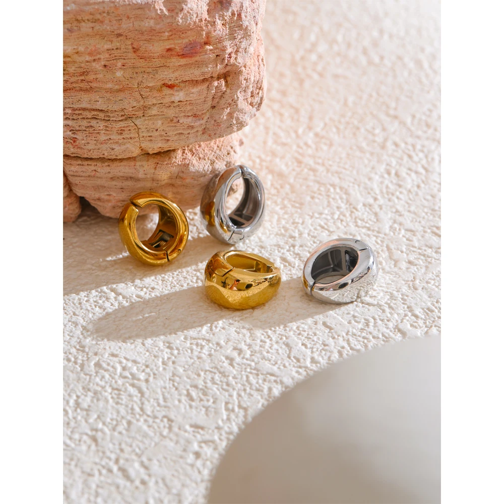 Yhpup Ear Clip Waterproof Stainless Steel Earrings