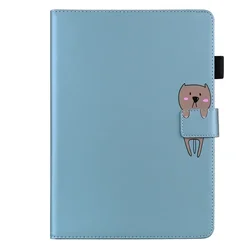 Cute Cartoon Wallet Flip Cover for Lenovo K11 Plus - Kids Edition (Blue)