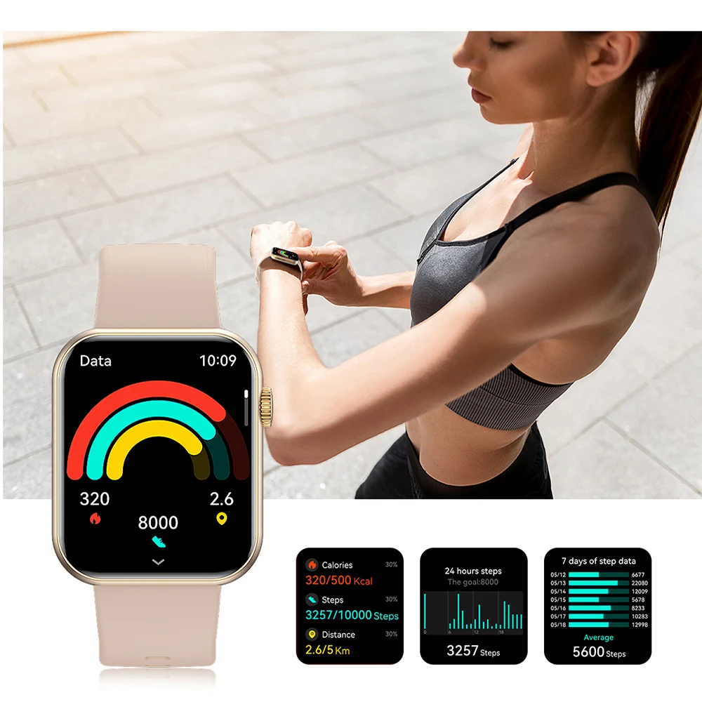 Originele Nieuwe Smartwatch 100 + Sportmodus Gezondheid Monitor Bluetooth Oproep Smart Horloges voor Man Vrouw IOS Android Telefoon Luxe 2025 - Afbeelding 2