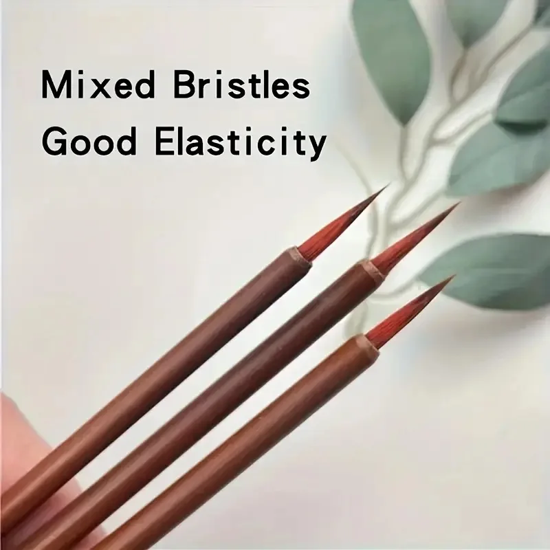 3-20pcs/set Ultra-fine Fine Paint Brush, Hook Line Chinese Calligraphy Brush, Fixed Oil Painting Brush for Art 3