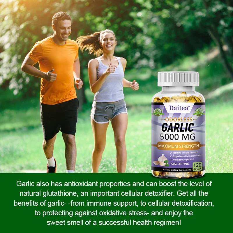 Garlic Extract Capsules 5000mg Balance Cholesterol Help Immunity Heart Health Detoxification Cleansing digestive capsules