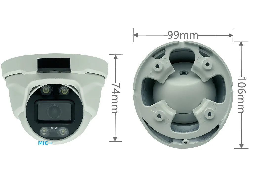 XM 4K 8/6/3MP IMX415 IMX335 IMX307 Double Light Built-In MIC IP Metal Dome Camera XMYE ICsee P2P ONVIF IP66 Low illumination ip camera surveillance camera wifi ip camera camera module