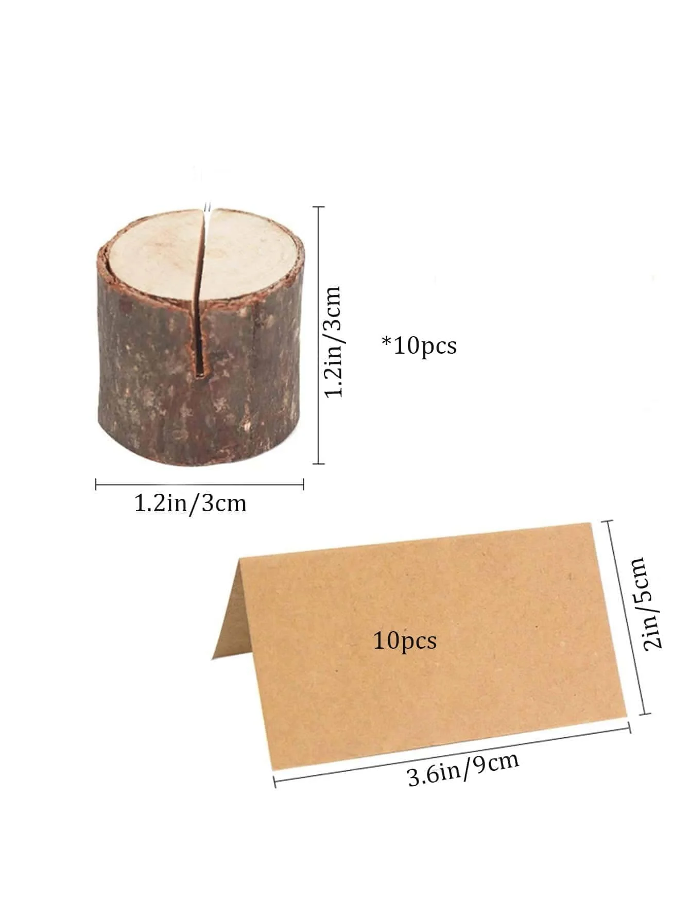 1 set 10 wooden table card holder 10 Kraft paper table card holder Wedding banquet decoration photo place card holders
