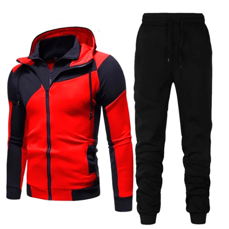 KPOP Fashion Style Harajuku Slim Fit Tops Loose Casual All Match Outerwear Cardigan Color Block Long Sleeve Hooded Sweater Sets