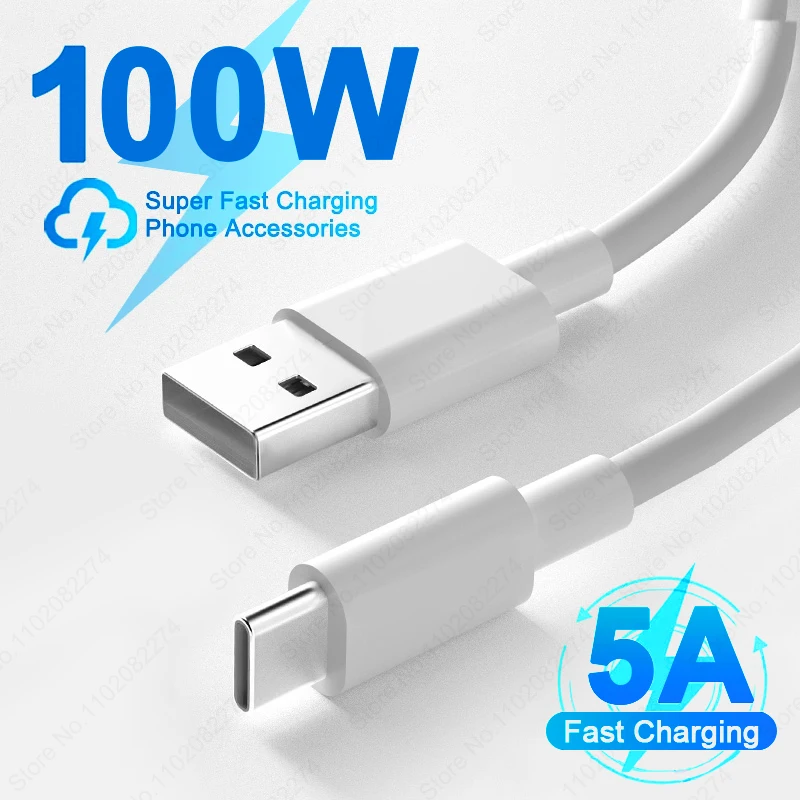 100W USB Typ C supersnabb laddarkabel för Xiaomi Mi 12T Pro snabbladdningsdatasladd för Huawei P50 Oneplus Realme-tillbehör_voghion.com