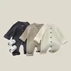 4614 Baby Jumpsuit 2024 Autumn and Winter New Solid Color Baby Boy's Knitting Climbing Clothes 1