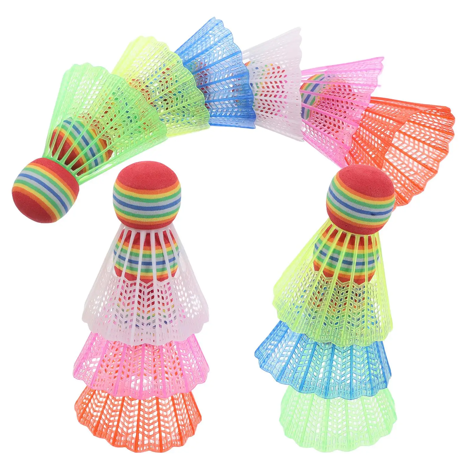 Color Big Head Badminton Shuttlecocks Foam Kids Sports Supplies Indoor Colored Shuttlecock Outdoor Lightweight Portable 12 Pcs