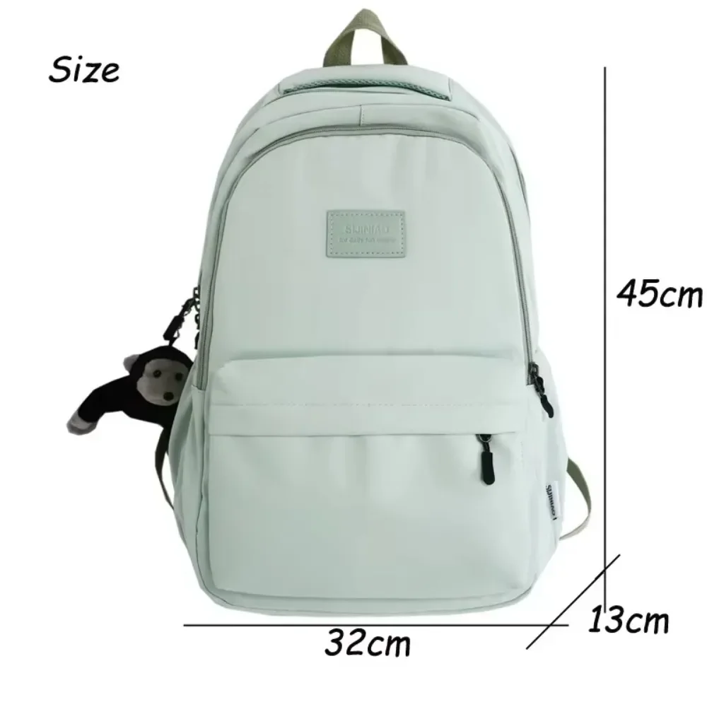 Women's Solid Color Backpack - Multi-Pocket Travel Bag for Girls, Casual School Bookbag & Durable Knapsack